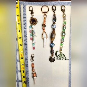 Handmade beaded dangle purse charms, purse flair